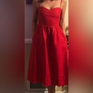 Reformation Olivia Cherry Linen Dress. Firm Price.